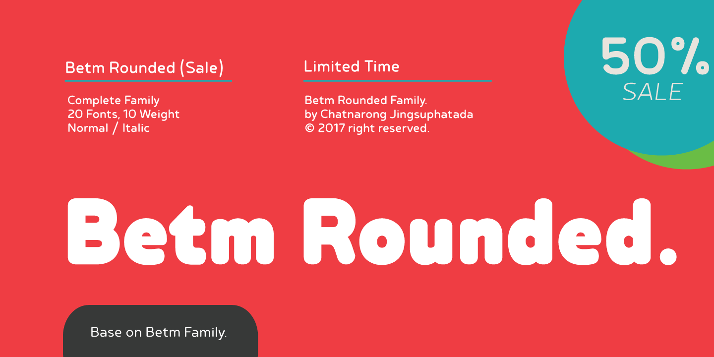 Przykład czcionki Betm Rounded Light Italic